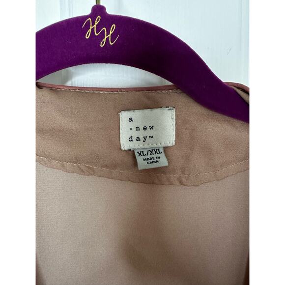 A New Day XL XXL WHIMSICAL FLORAL DUSTER COVER UP TOP (no belt) - Picture 4 of 8